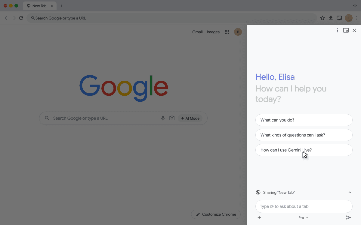 Google Chrome Search Personalization