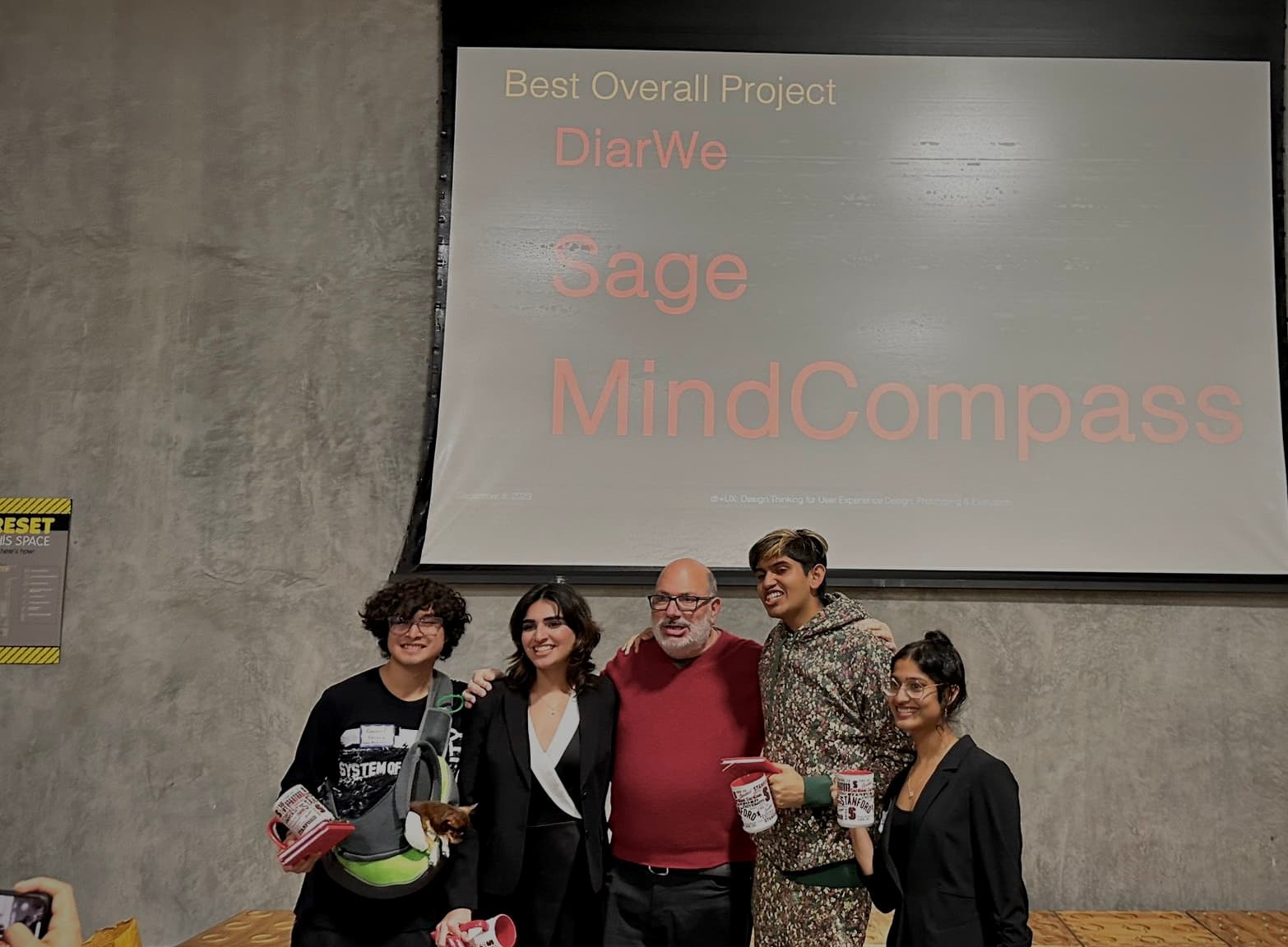 MindCompass team at the CS 147 design expo