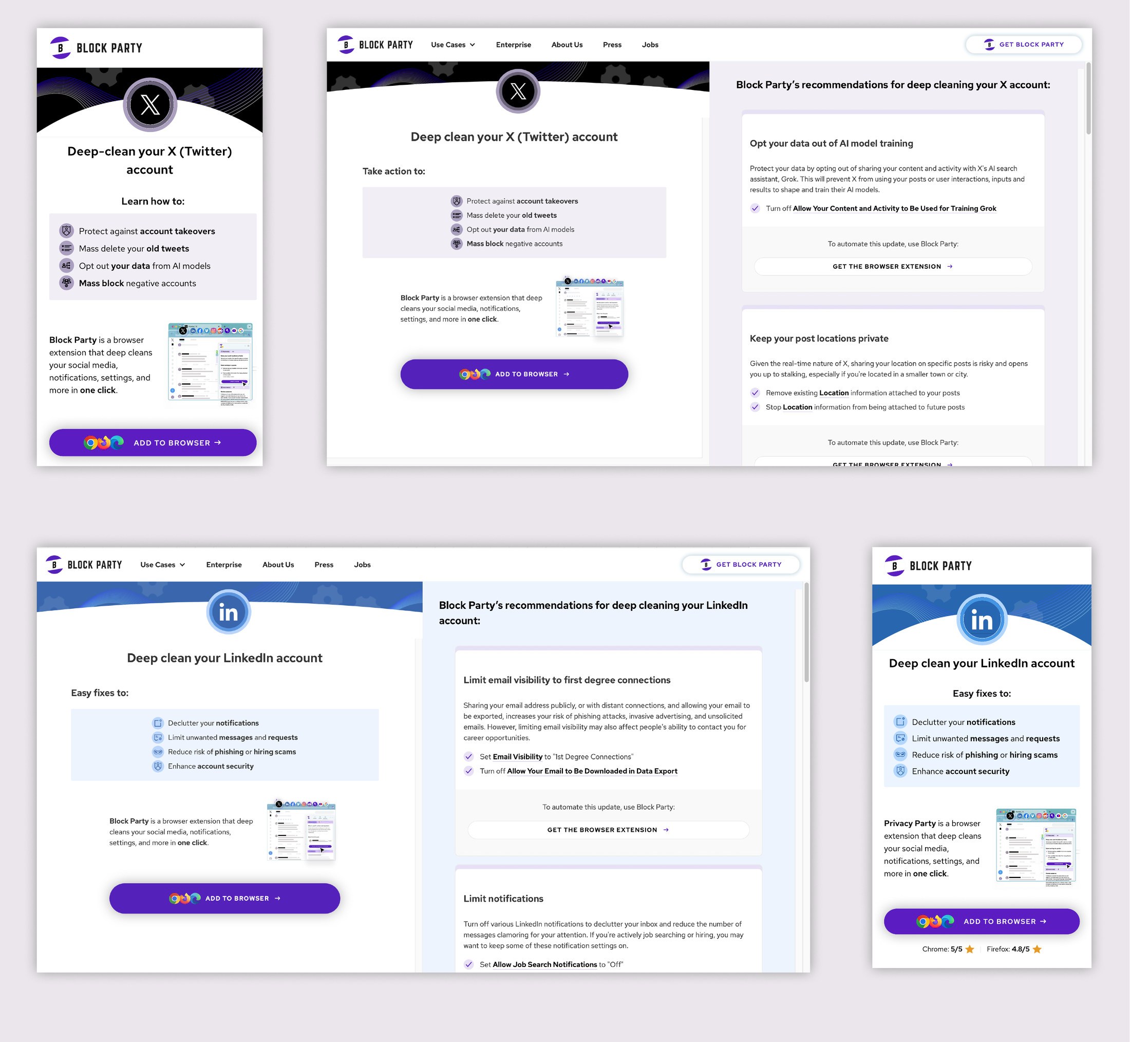 The final X and LinkedIn playbooks on mobile and desktop
